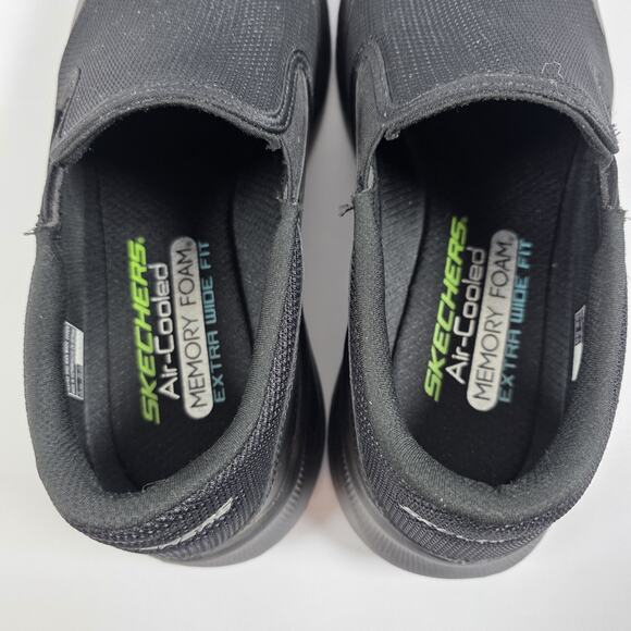 Men\'s Size 9 Athleisure Skechers Air Cooled Memory Foam Slip Wide Black main image 10
